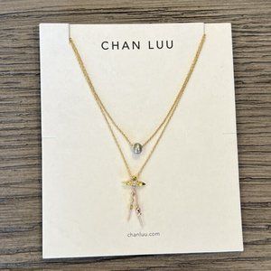 New Authentic Chan Luu Peacock Blue Pearl Pendant Necklace